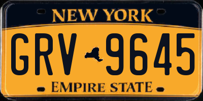 NY license plate GRV9645