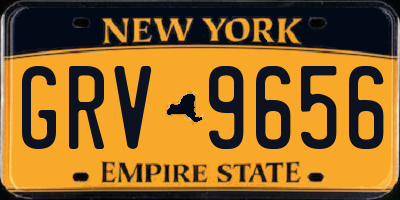 NY license plate GRV9656
