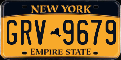 NY license plate GRV9679