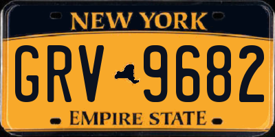 NY license plate GRV9682
