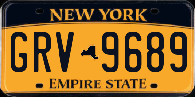NY license plate GRV9689