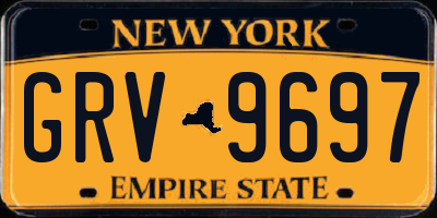 NY license plate GRV9697