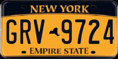 NY license plate GRV9724