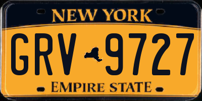 NY license plate GRV9727