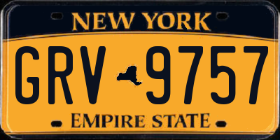 NY license plate GRV9757