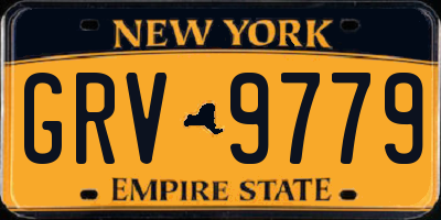 NY license plate GRV9779