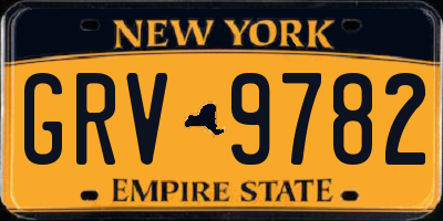 NY license plate GRV9782