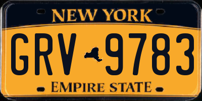 NY license plate GRV9783