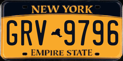 NY license plate GRV9796
