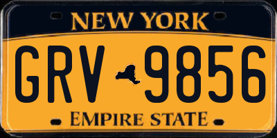 NY license plate GRV9856