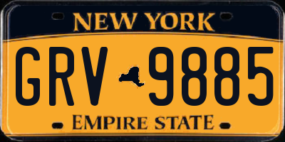 NY license plate GRV9885