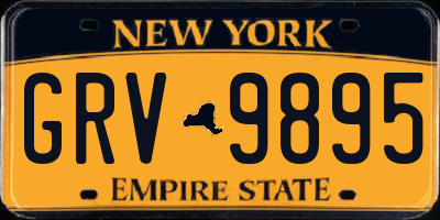NY license plate GRV9895