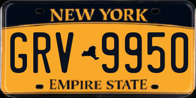 NY license plate GRV9950
