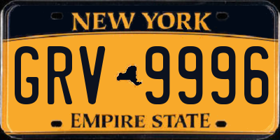 NY license plate GRV9996