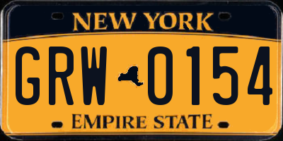 NY license plate GRW0154
