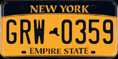 NY license plate GRW0359