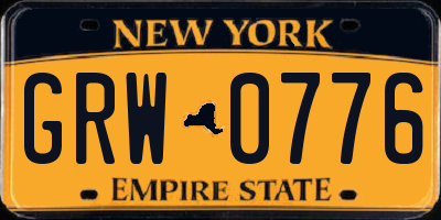 NY license plate GRW0776