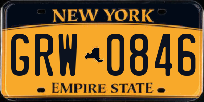 NY license plate GRW0846
