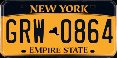 NY license plate GRW0864