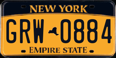 NY license plate GRW0884