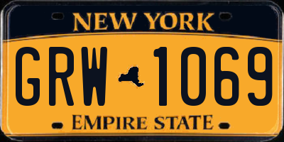 NY license plate GRW1069