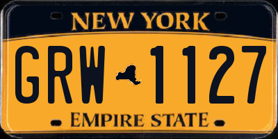 NY license plate GRW1127