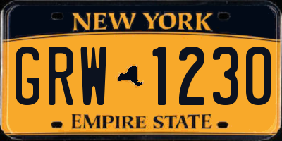 NY license plate GRW1230