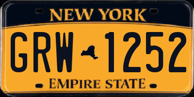 NY license plate GRW1252