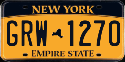 NY license plate GRW1270