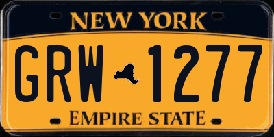 NY license plate GRW1277