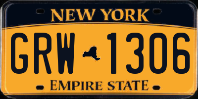 NY license plate GRW1306