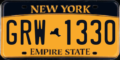 NY license plate GRW1330