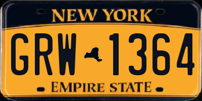 NY license plate GRW1364