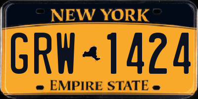NY license plate GRW1424