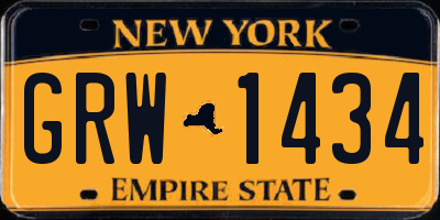 NY license plate GRW1434