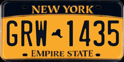 NY license plate GRW1435