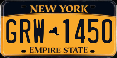 NY license plate GRW1450