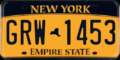 NY license plate GRW1453