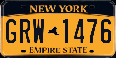 NY license plate GRW1476