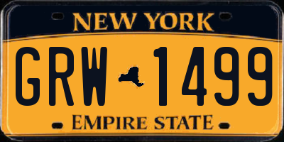 NY license plate GRW1499