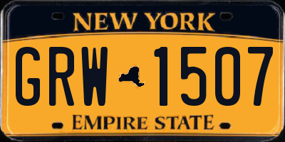 NY license plate GRW1507