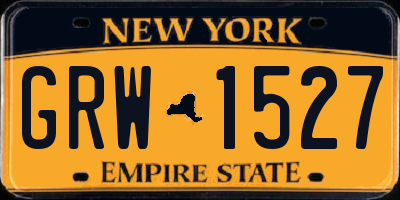 NY license plate GRW1527