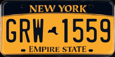 NY license plate GRW1559