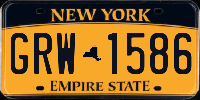 NY license plate GRW1586