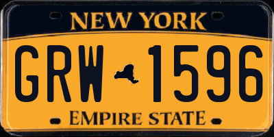 NY license plate GRW1596