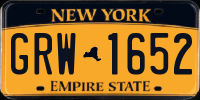 NY license plate GRW1652