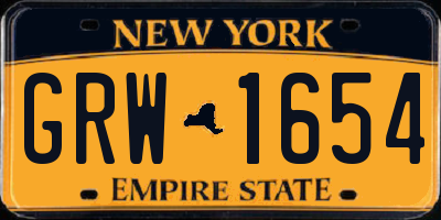 NY license plate GRW1654