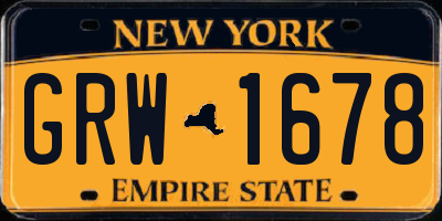 NY license plate GRW1678