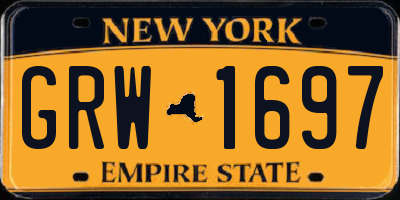 NY license plate GRW1697
