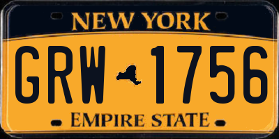 NY license plate GRW1756